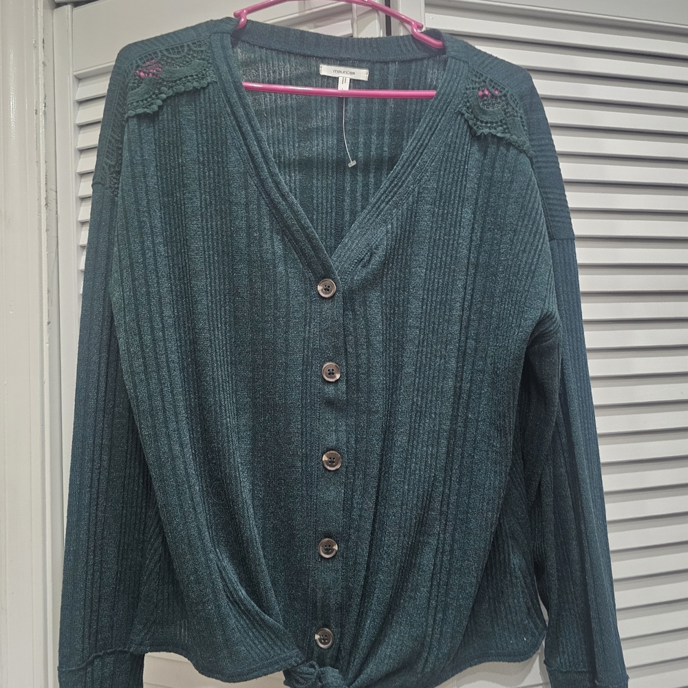 Maurices Dark Green Button-Up Blouse